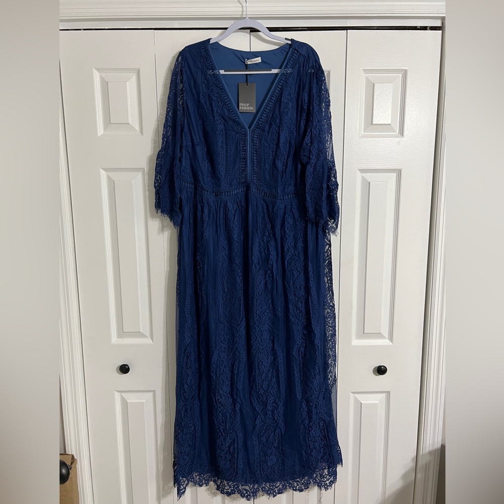 Navy Lace Maxi Dress